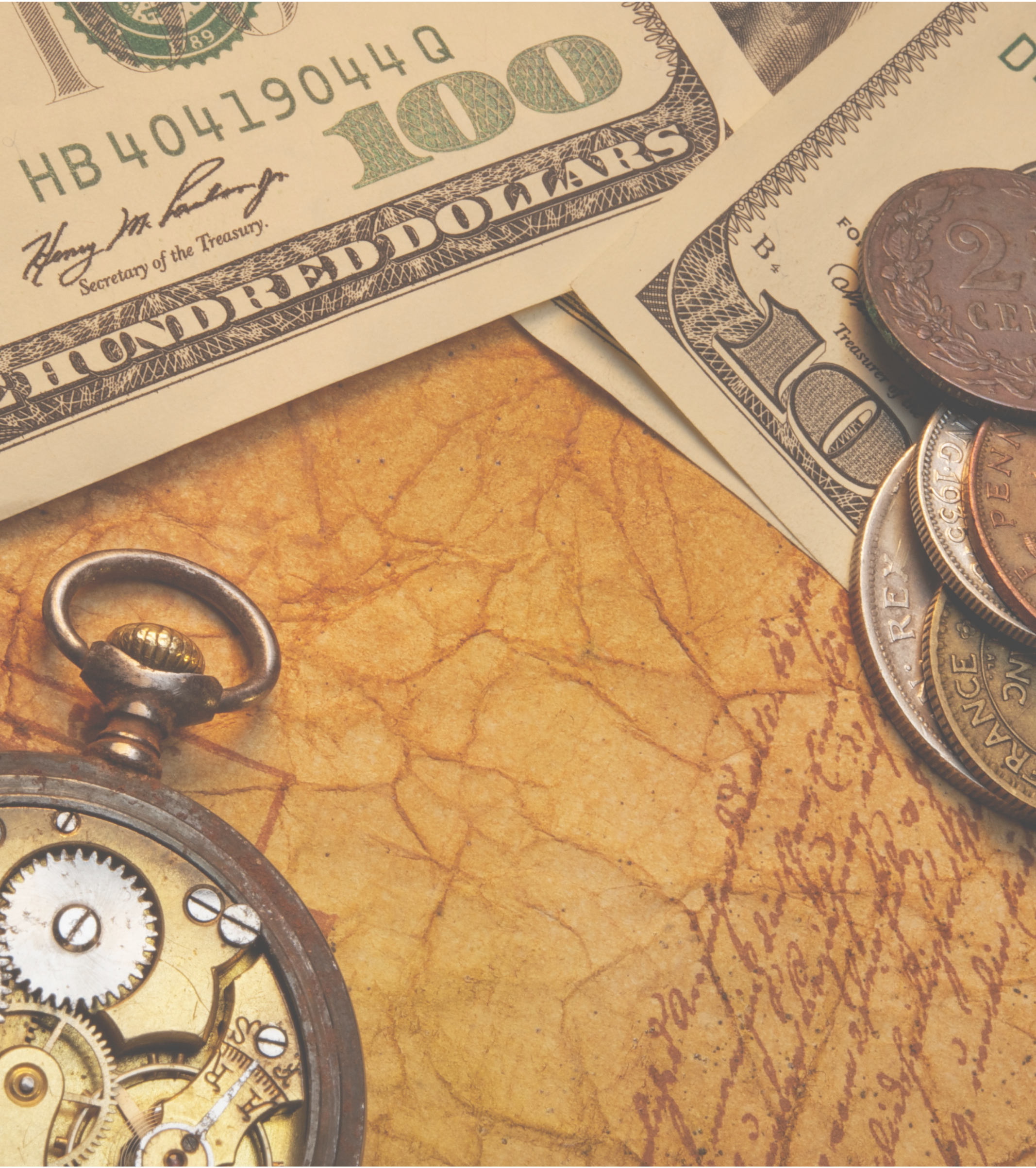 Vintage Money and Pocket Watch
